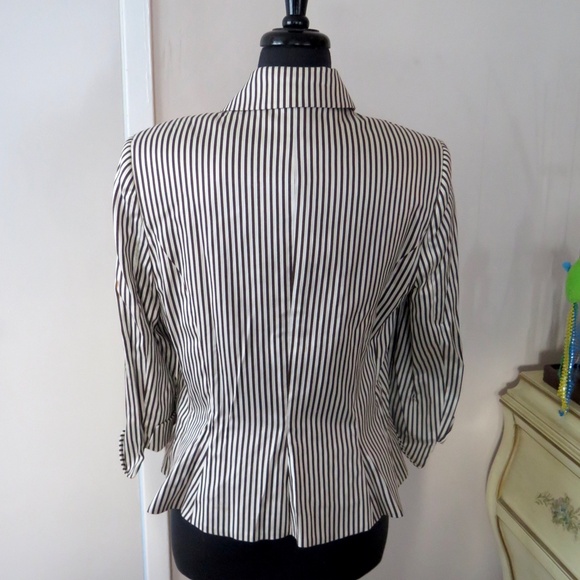 Vintage Lauren Ralph Lauren Women's Striped Jacket Blazer, Cotton/Silk - Picture 7 of 10